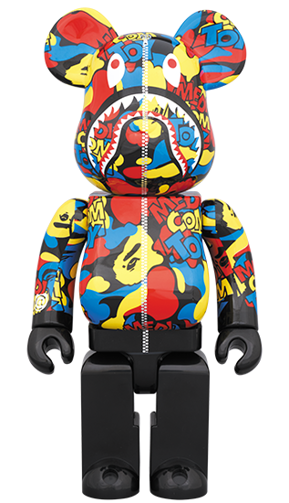 BEARBRICK MEDICOM TOY BAPE CAMO SHARK 400%