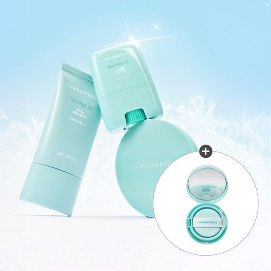 《Olive young連線》BRING GREEN Tea Tree Cica sun 送mini tone up cushion
