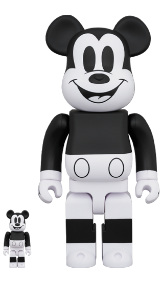 BEARBRICK MICKEY MOUSE (B&W 2020 Ver.) 100% & 400%