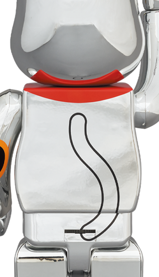 BEARBRICK 銀 招財貓 (著燈) 銀メッキ 発光 400%