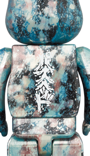 BEARBRICK PUSHEAD #5 (SILVER WATER PRINT) 100% & 400%