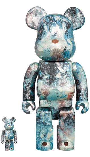 BEARBRICK PUSHEAD #5 (SILVER WATER PRINT) 100% & 400%