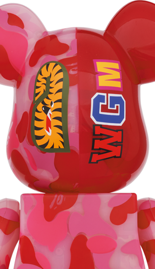 BEARBRICK BAPE CLEAR ABC CAMO SHARK 100% & 400% SET OF 3