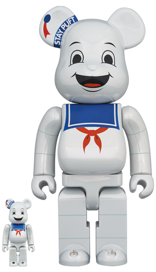 BEARBRICK STAY PUFT MARSHMALLOW MAN WHITE CHROME Ver. 100% & 400%