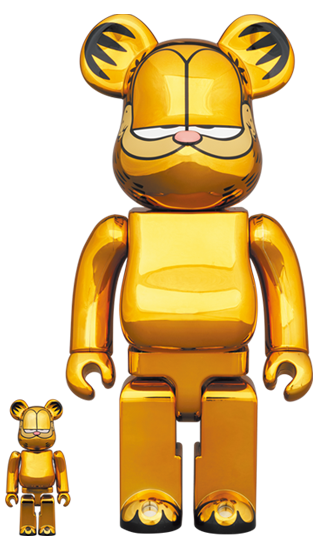 BEARBRICK GARFIELD GOLD CHROME Ver. 100% & 400%