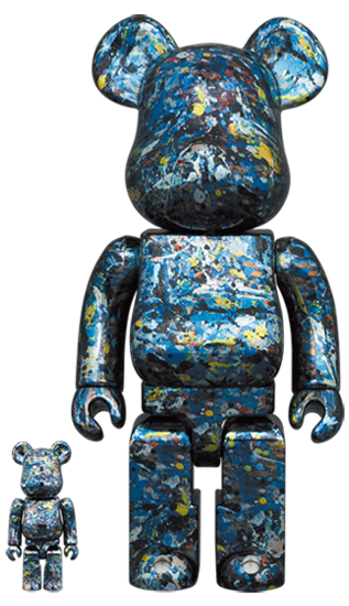 BEARBRICK JACKSON POLLOCK STUDIO CHROME Ver. 100% & 400%