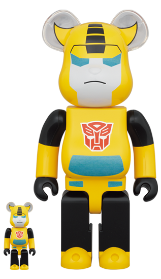 BEARBRICK TRANSFORMERS BUMBLEBEE & STARSCREAM 100% & 400% SET OF 2