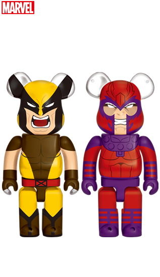 BEARBRICK X-MEN Happyくじ 一番賞 LAST賞 WOLVERINE & MAGNETO 400% SET OF 2