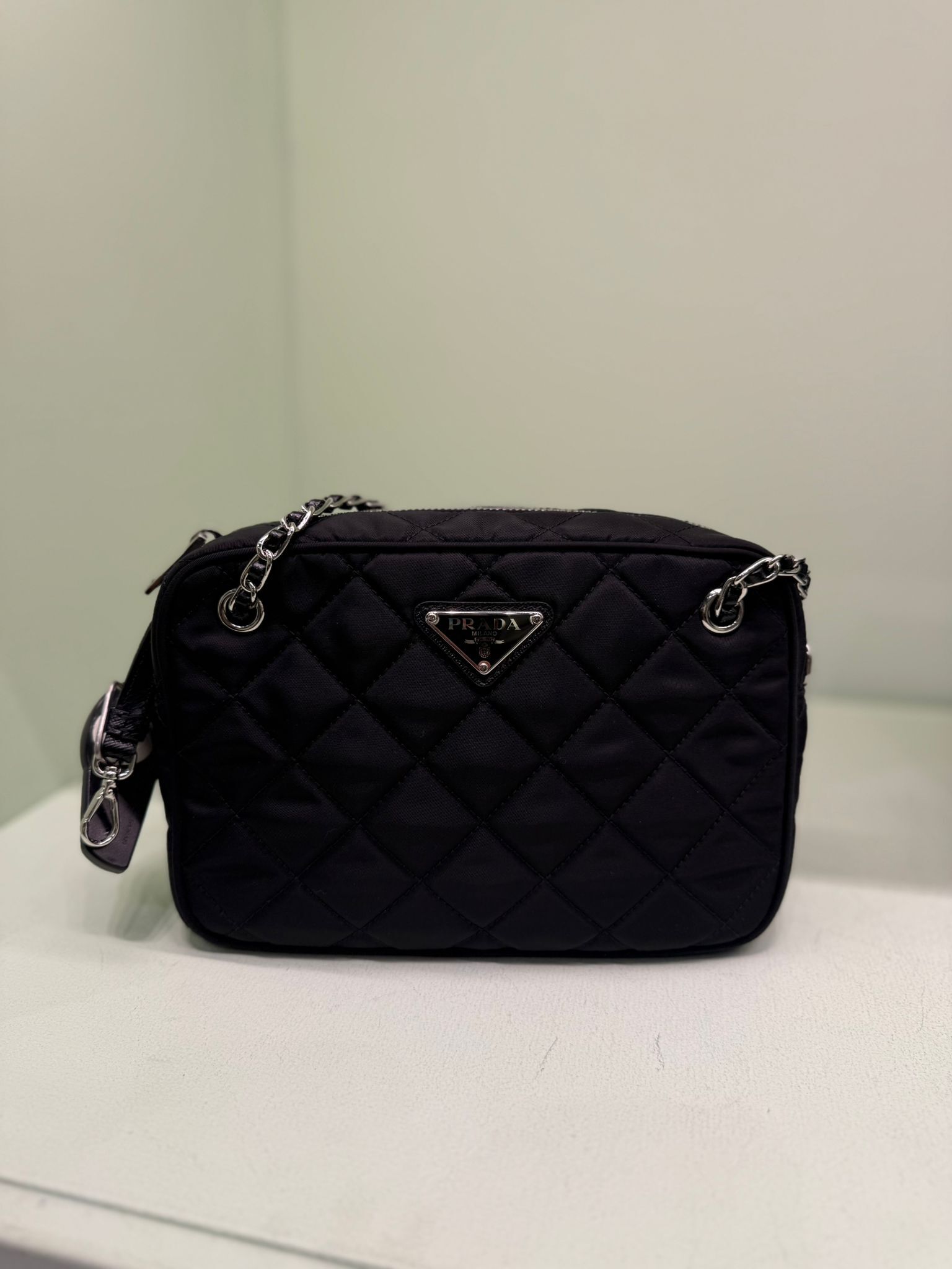Prada Bag quilted camera crossbody bag Black 1BH910