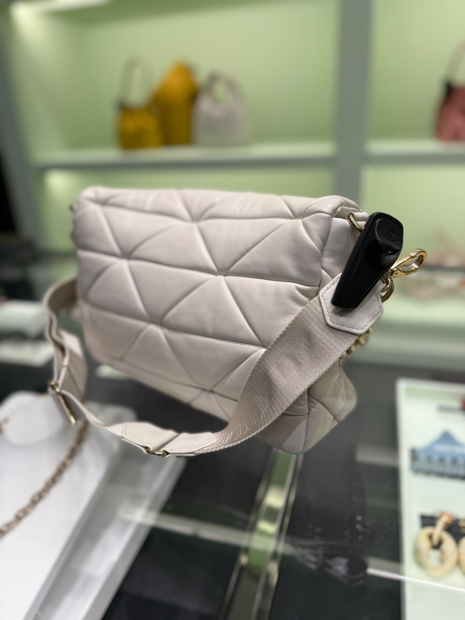 Prada Bag quilted chain bag White 1BD291