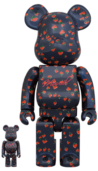 BEARBRICK MUVEIL "STRAWBERRY PATTERN" 100% & 400%