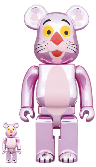 BEARBRICK PINK PANTHER CHROME Ver. 100% & 400%