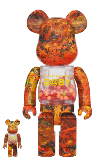 BEARBRICK RABBRICK NYABRICK MY FRIST BABY AUTUMN LEAVES Ver. 100% & 400% SET OF 3