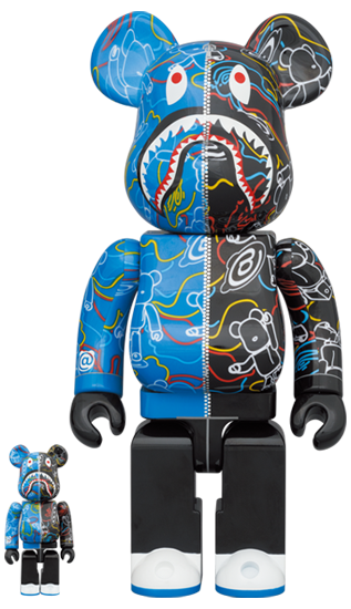 BEARBRICK BAPE LINE CAMO SHARK 100% & 400%