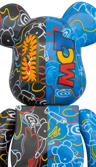 BEARBRICK BAPE LINE CAMO SHARK 100% & 400%