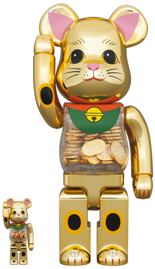 BEARBRICK 金 招財貓 小判 100% & 400%