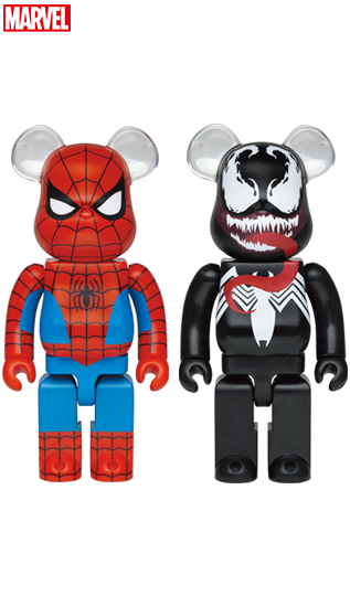 BEARBRICK SPIDER-MAN Happyくじ 一番賞 LAST賞 SPIDER-MAN & VENOM 400% SET OF 2