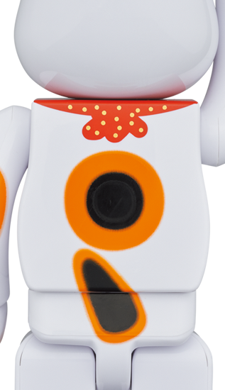 BEARBRICK 白 招財貓 開運・千万両 400%