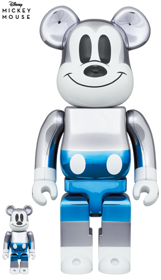 BEARBRICK FRAGMENT DESIGN MICKEY MOUSE BLUE Ver. 100% & 400%