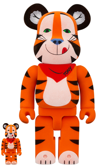 BEARBRICK TONY THE TIGER VINTAGE FLOCKY Ver. 100% & 400%