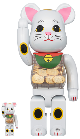 BEARBRICK 招財貓 小判 白メッキ 100% & 400%