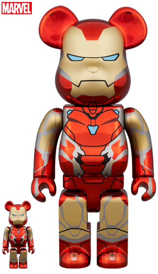 BEARBRICK IRON MAN MARK85 CHROME Ver. 100% & 400%