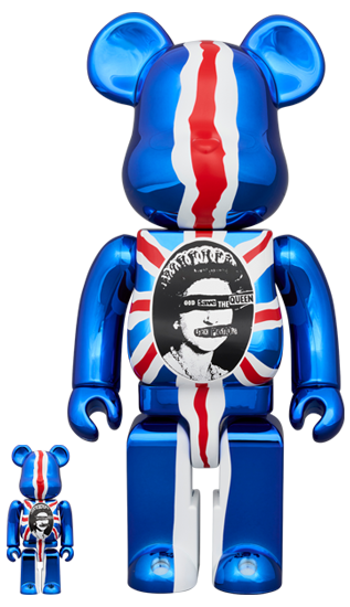 BEARBRICK SEX PISTOLS "GOD SAVE THE QUEEN" CHROME Ver. 100% & 400%