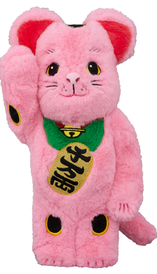 BEARBRICK 桃色 招財貓 毛毛 着ぐるみ 400%