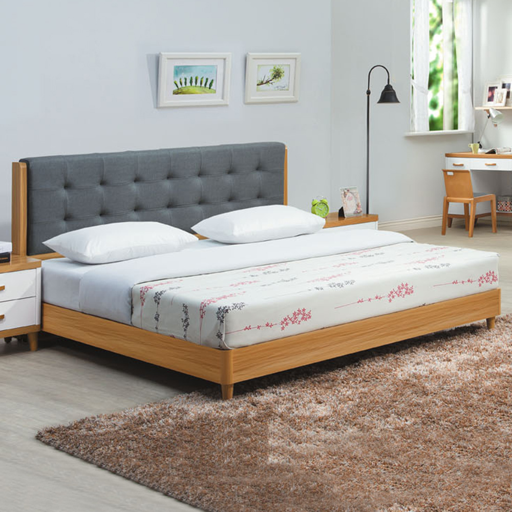 喬菲5尺雙人床組(貓抓皮床頭片+床架式床底-不含床墊)