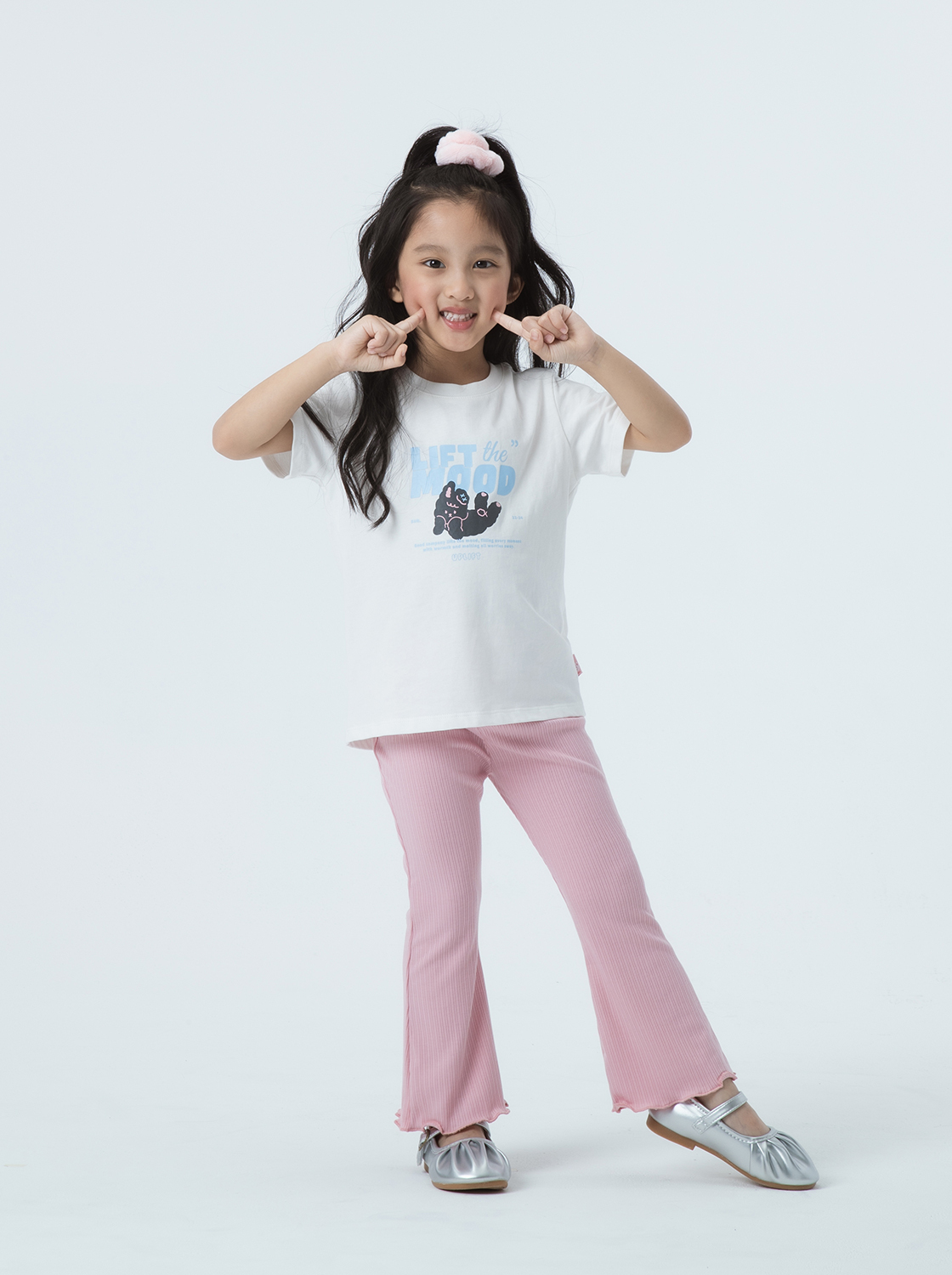 超彈力坑條喇叭褲【童裝】