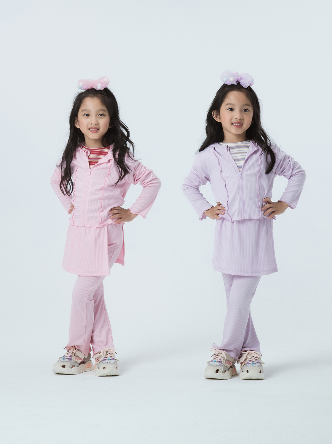 木耳邊坑條連帽遮陽外套【童裝】