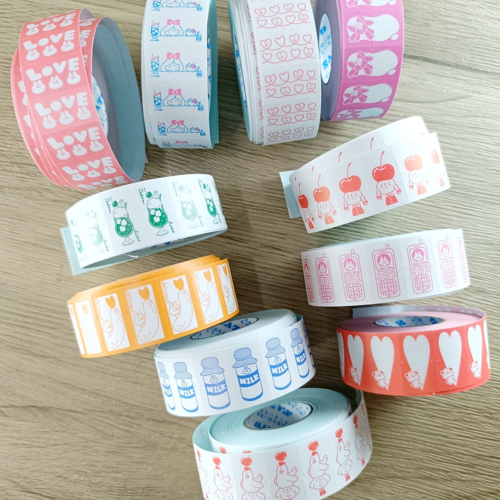 日本あいか jagaimo_usagi．標籤機貼紙膠帶捲 共11款 <整捲/分裝>