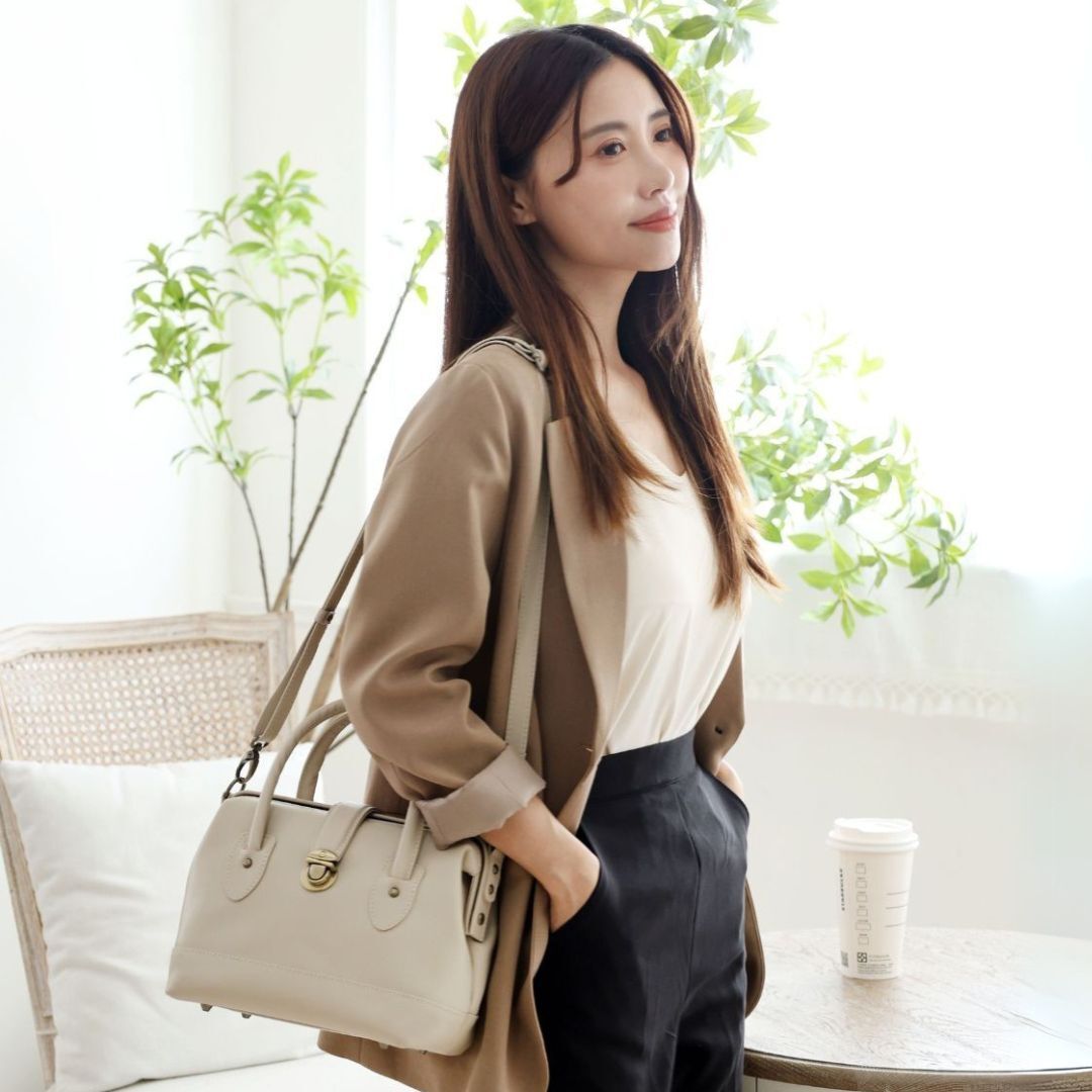 方舟醫生包(真皮女包/頭層牛皮/硬挺不扁塌)