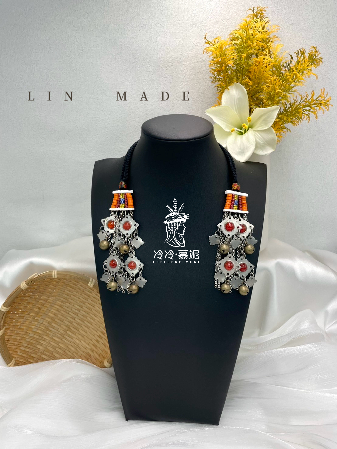 L-No.71傳統花珠少女耳掛10cm