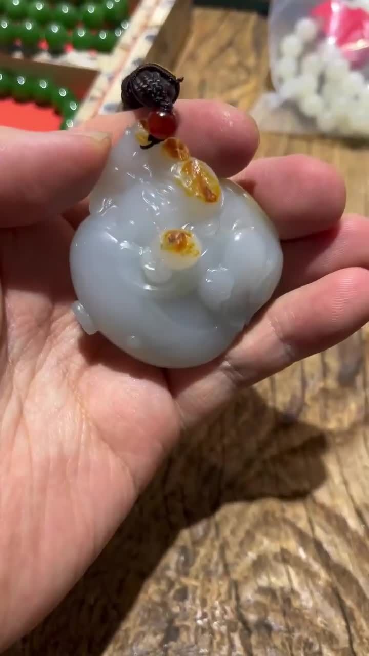 529742 和田玉籽料財神