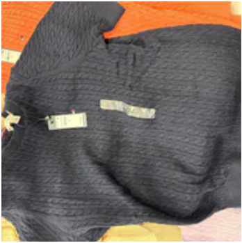 [S] TOMMY HILFIGER NAVY SHORT SLEEVE CABLE KNIT SWEATER, 76J5411-410 (STH1352)