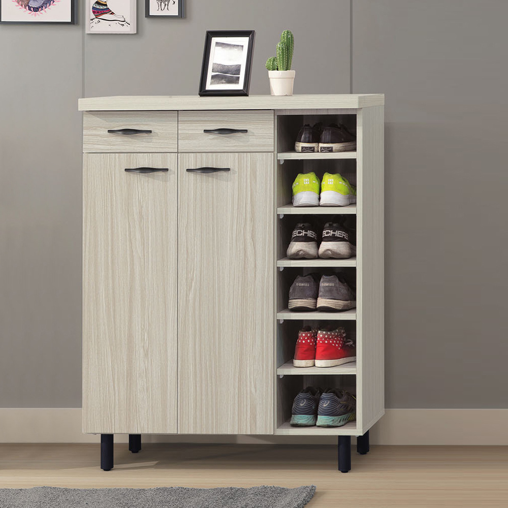 艾曼2.9尺二門二抽右開放鞋櫃