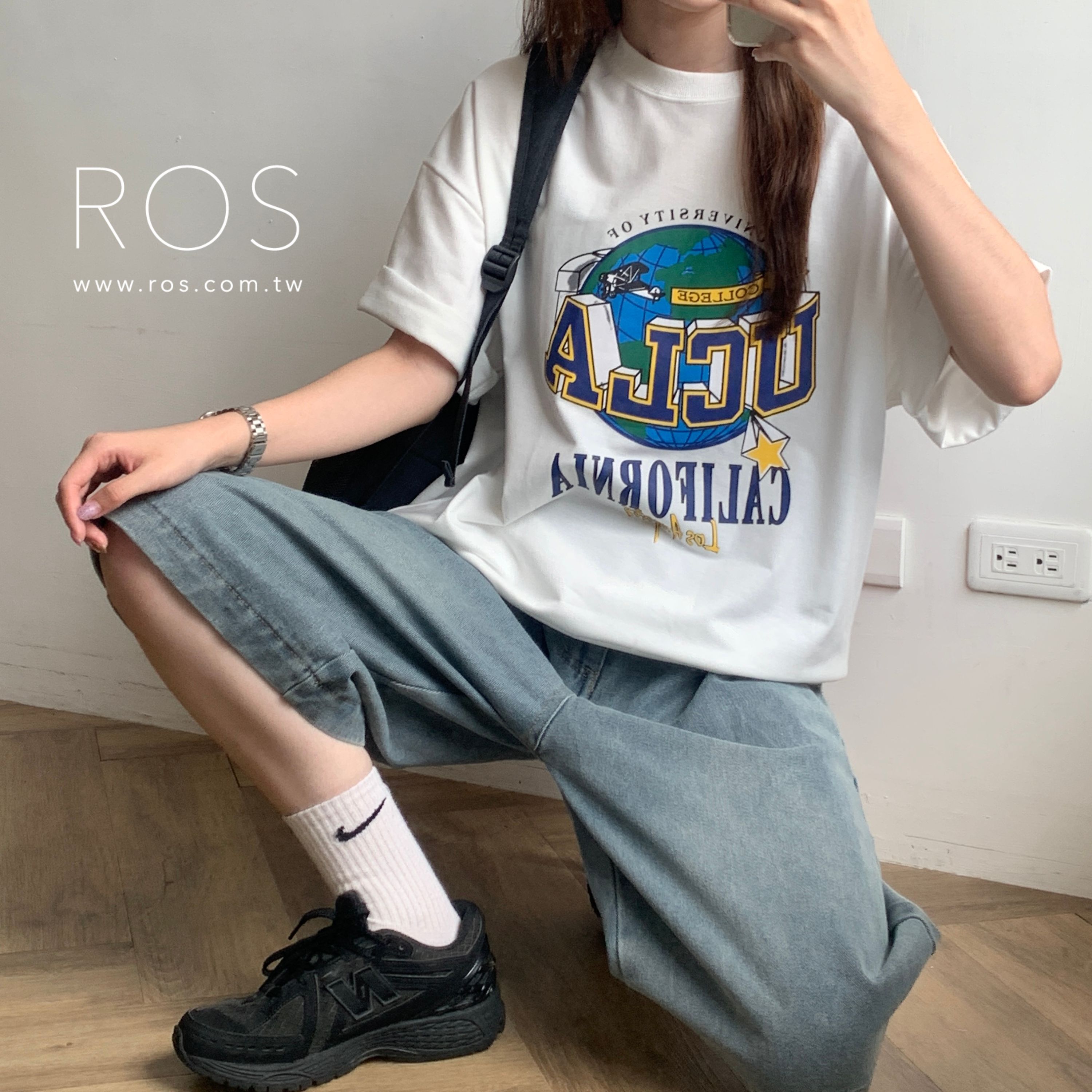 UCLA地球印短T 白