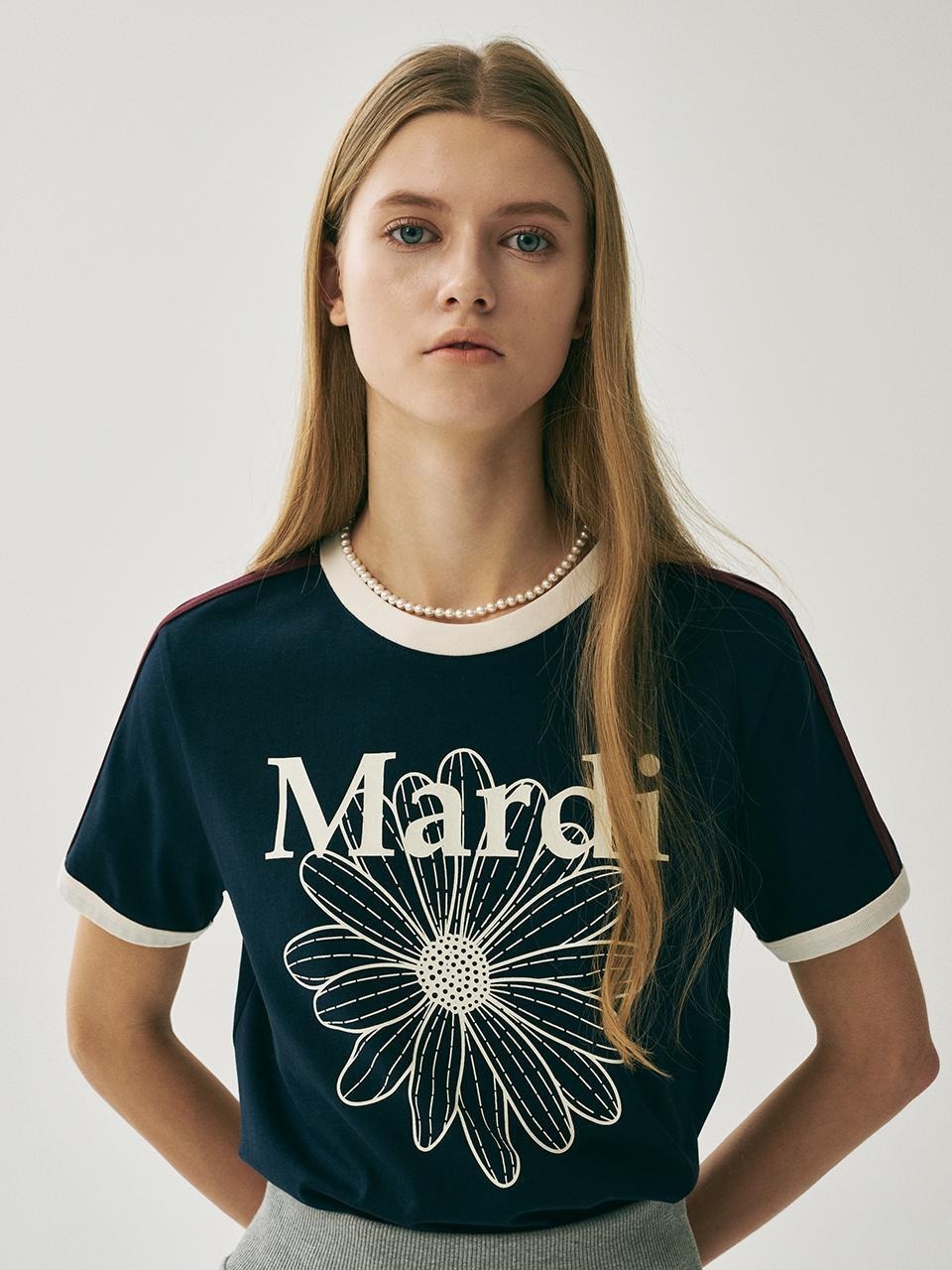 Mardi Mercredi SLIM RINGER TSHIRT FLOWERMARDI [指定色號限時優惠]
