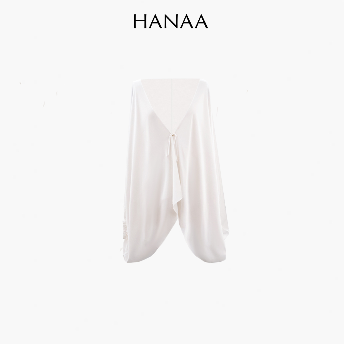 HANAA 新款6A级16姆米珠光感真絲系帶開衫斗篷