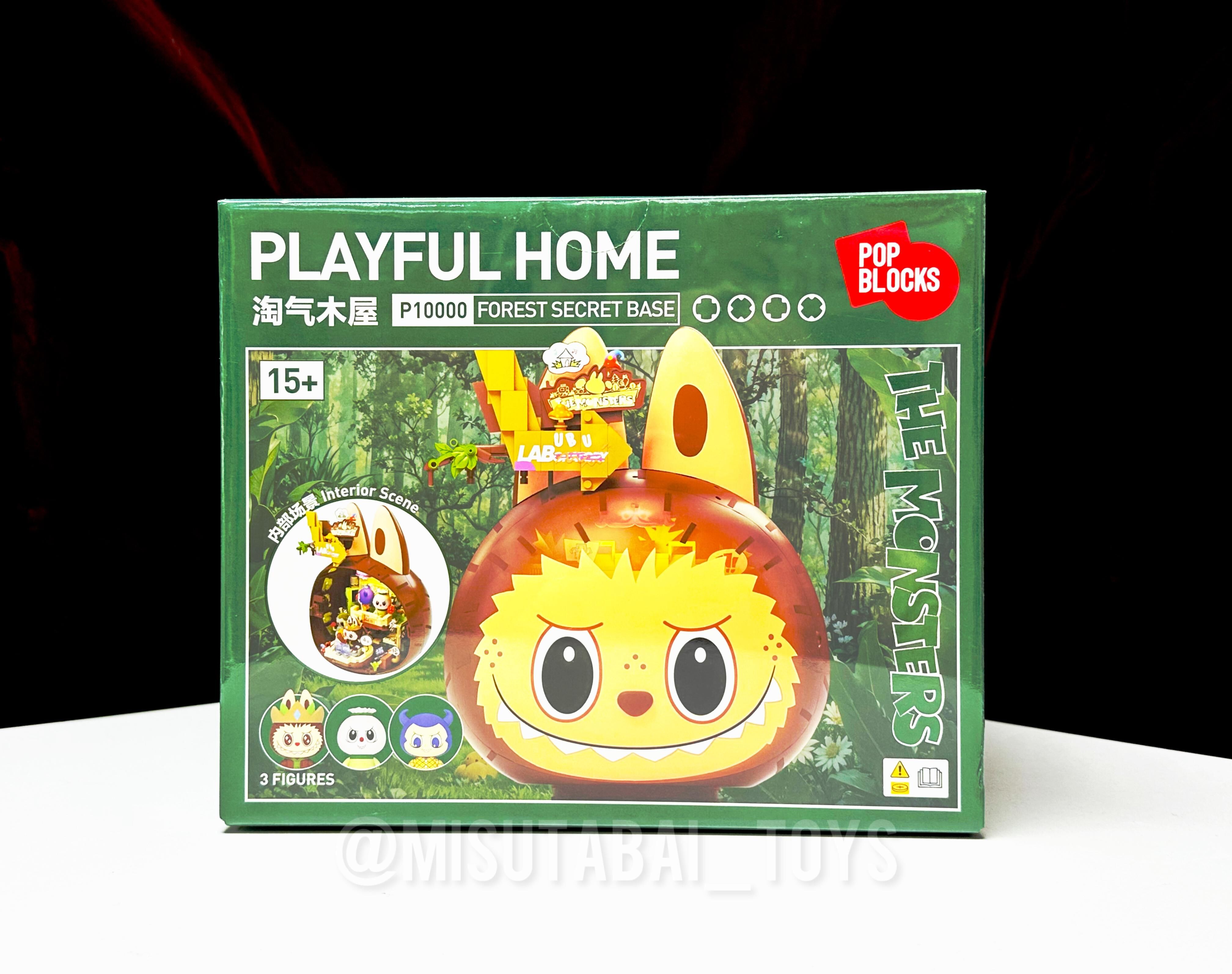 Labubu The Monster 森林秘密基地系列拼搭積木套裝: P10000 淘氣木屋