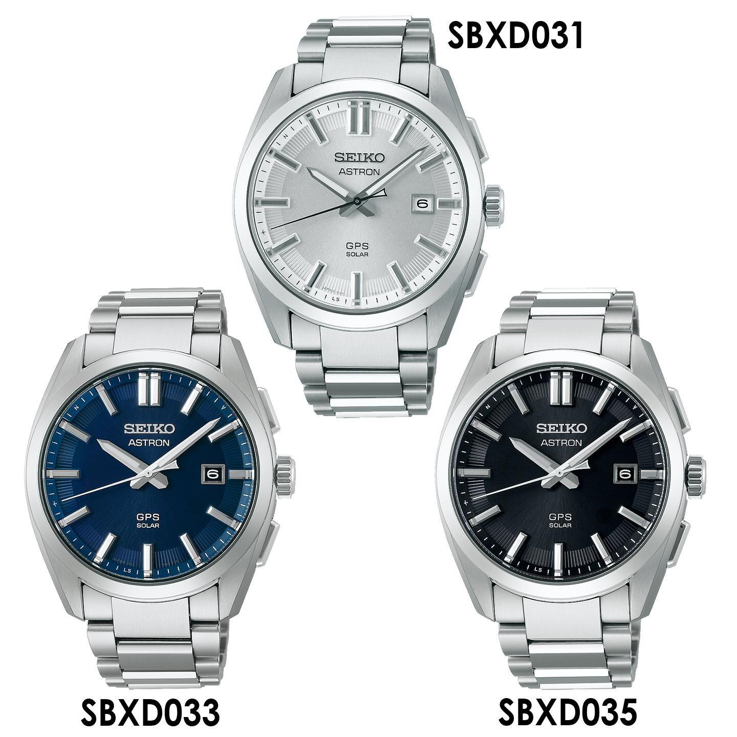 預購 Seiko 精工 Astron Origin Solar 3X32 GPS calibre Watch SBXD031  銀色錶盤 , SBXD033 藍色錶盤 , SBXD035黑色錶盤 , 3X32 GPS 機芯 三款腕錶皆採用鈦金屬錶殼