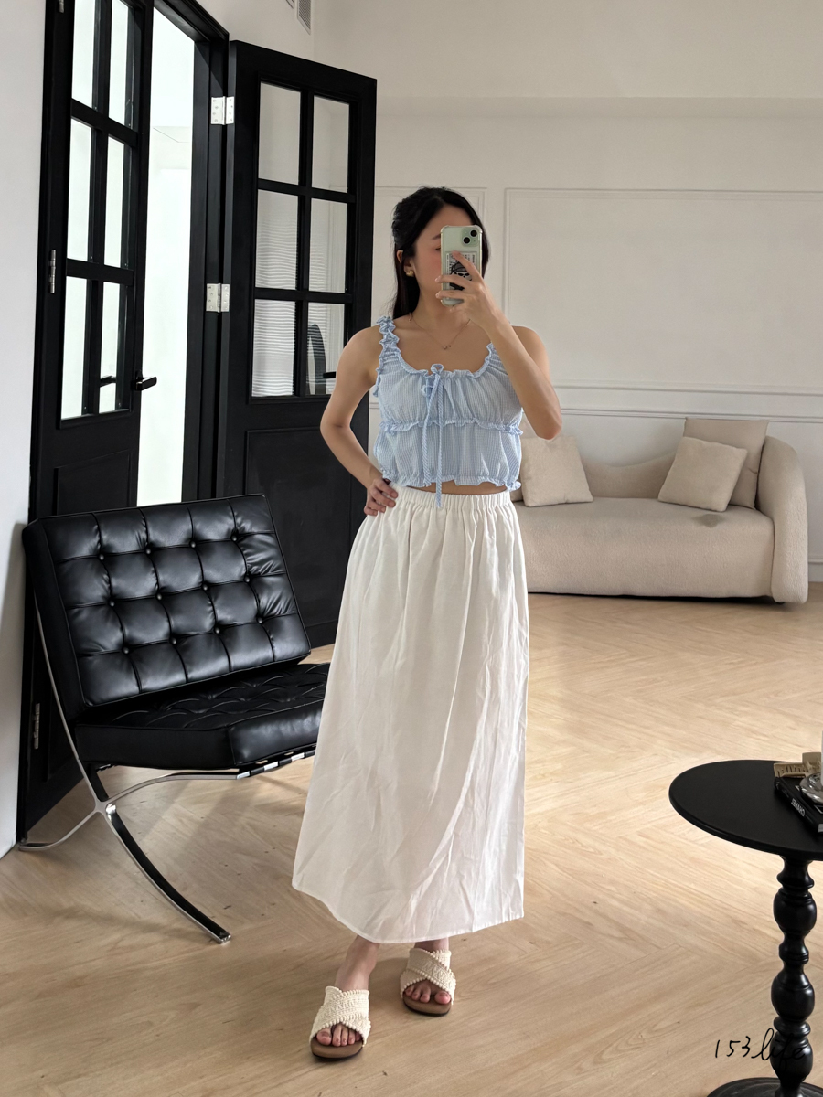 |現貨|文藝風質感棉麻半身裙(2色)