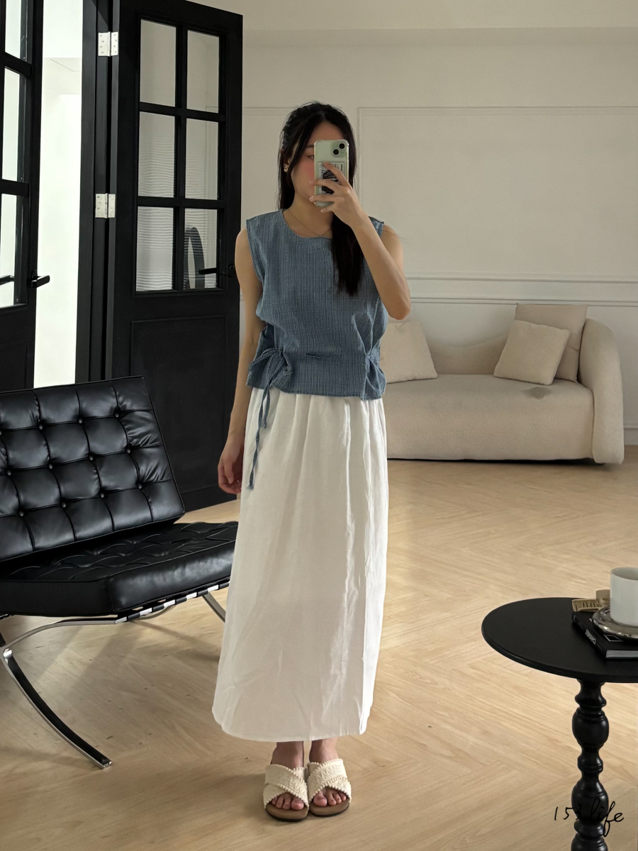 |現貨|文藝風質感棉麻半身裙(2色)