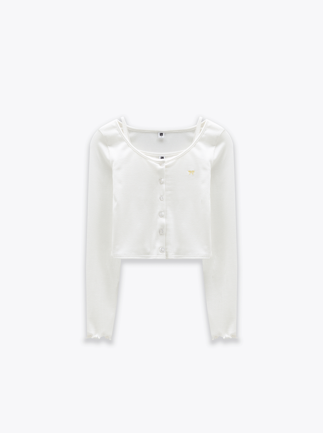 蝴蝶結小圖刺繡兩件式上衣