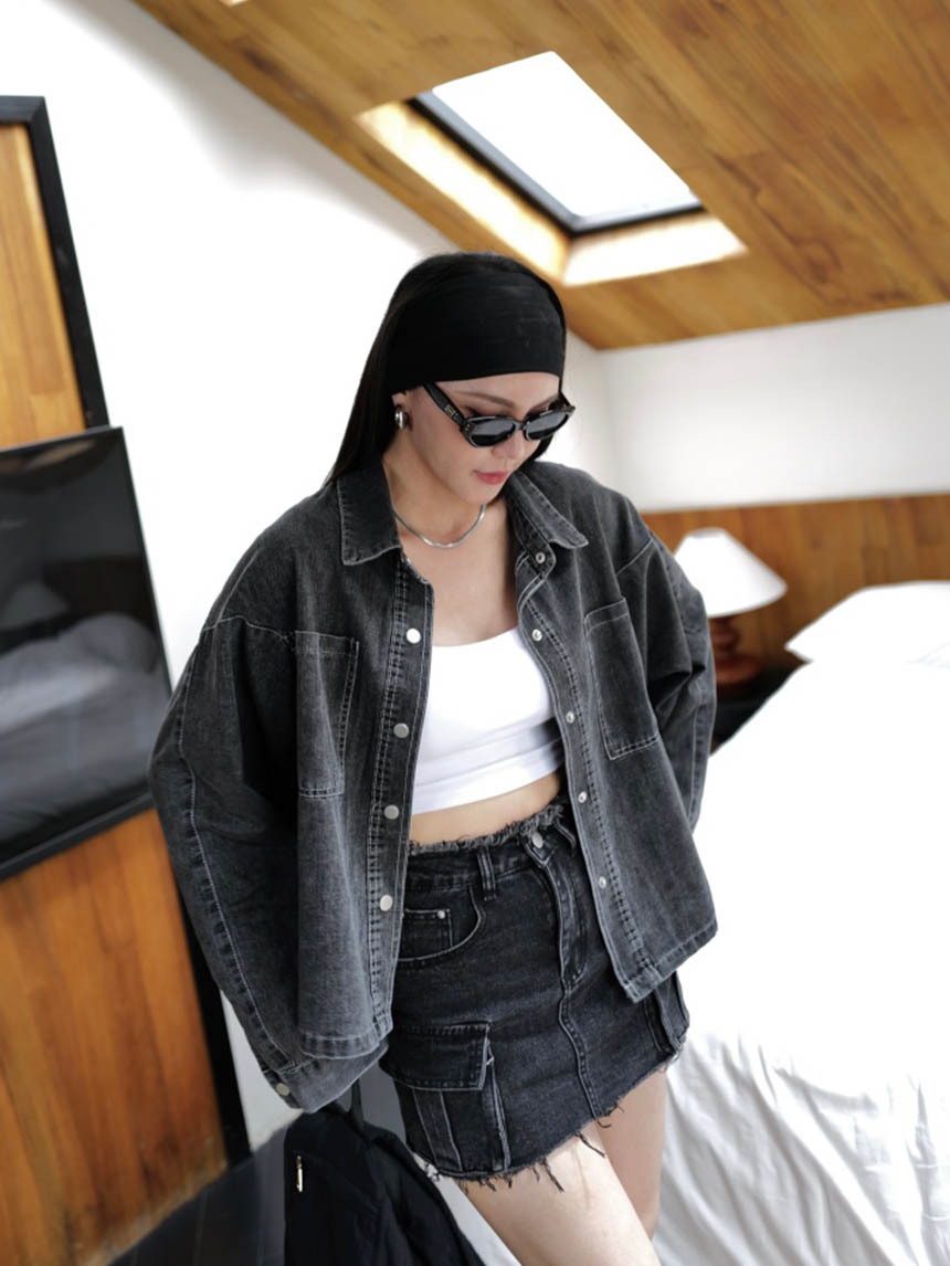 短版牛仔襯衫*2色