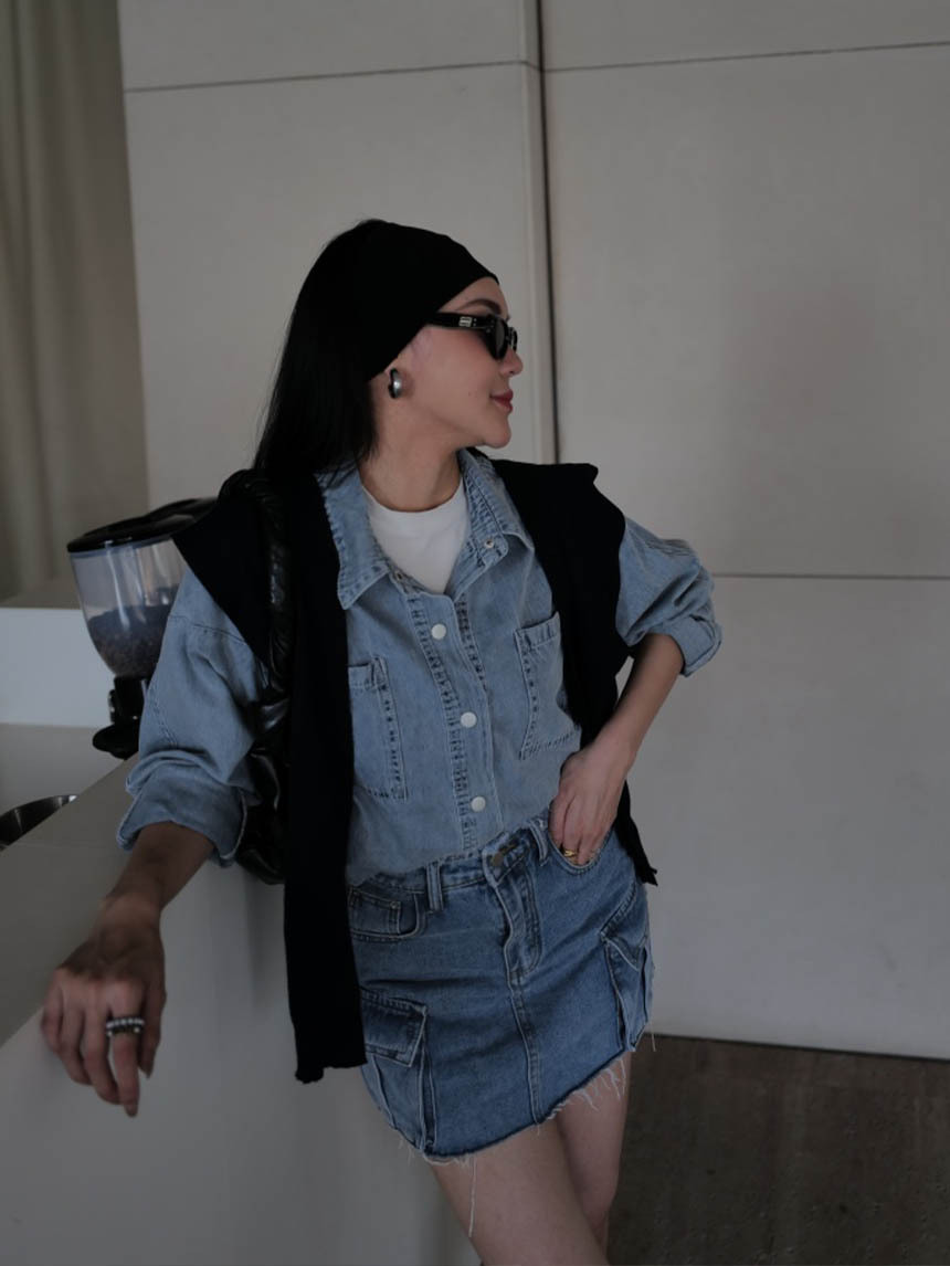 短版牛仔襯衫*2色