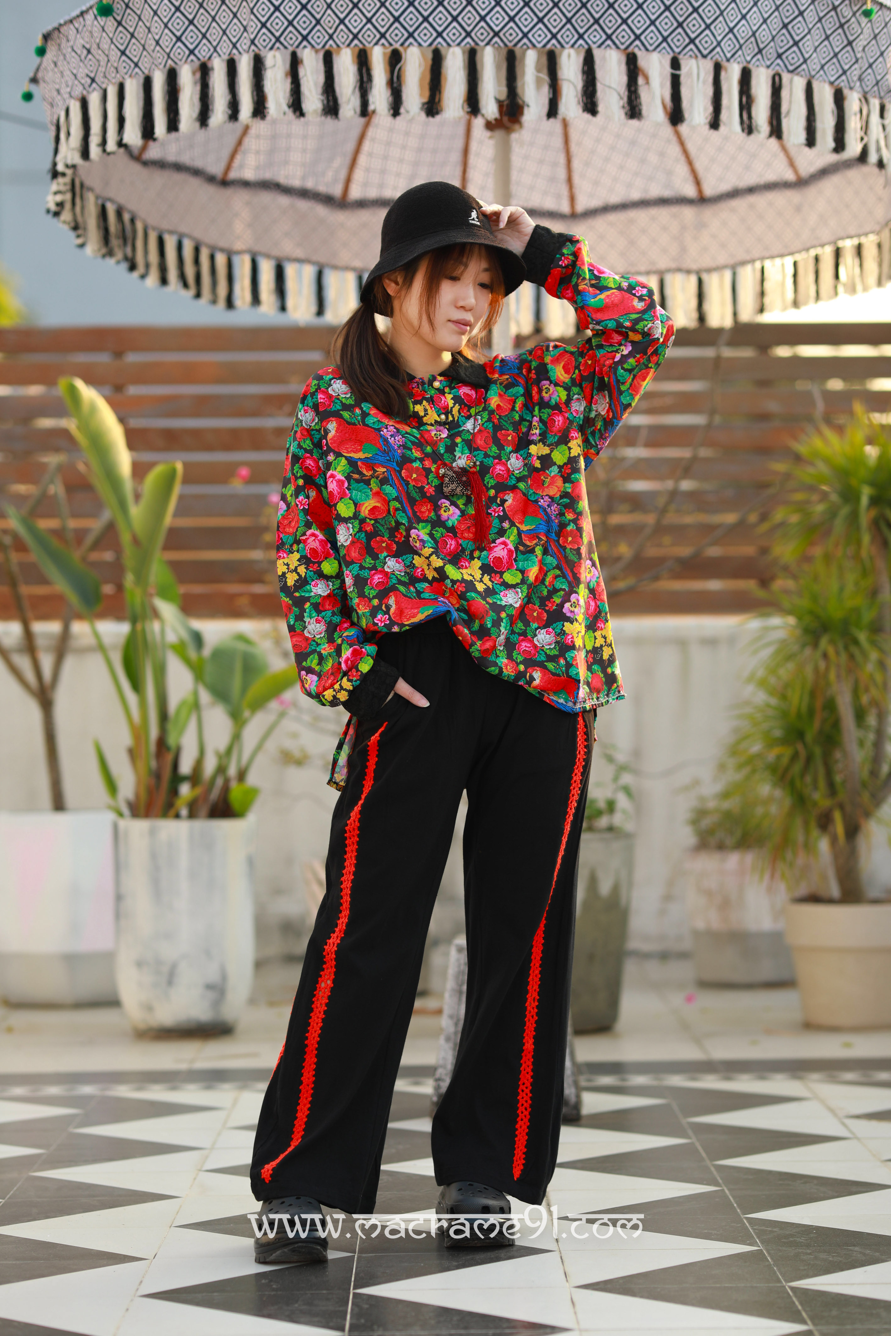 Macrame 長袖上衣 - M3409C - 多色 (0122)