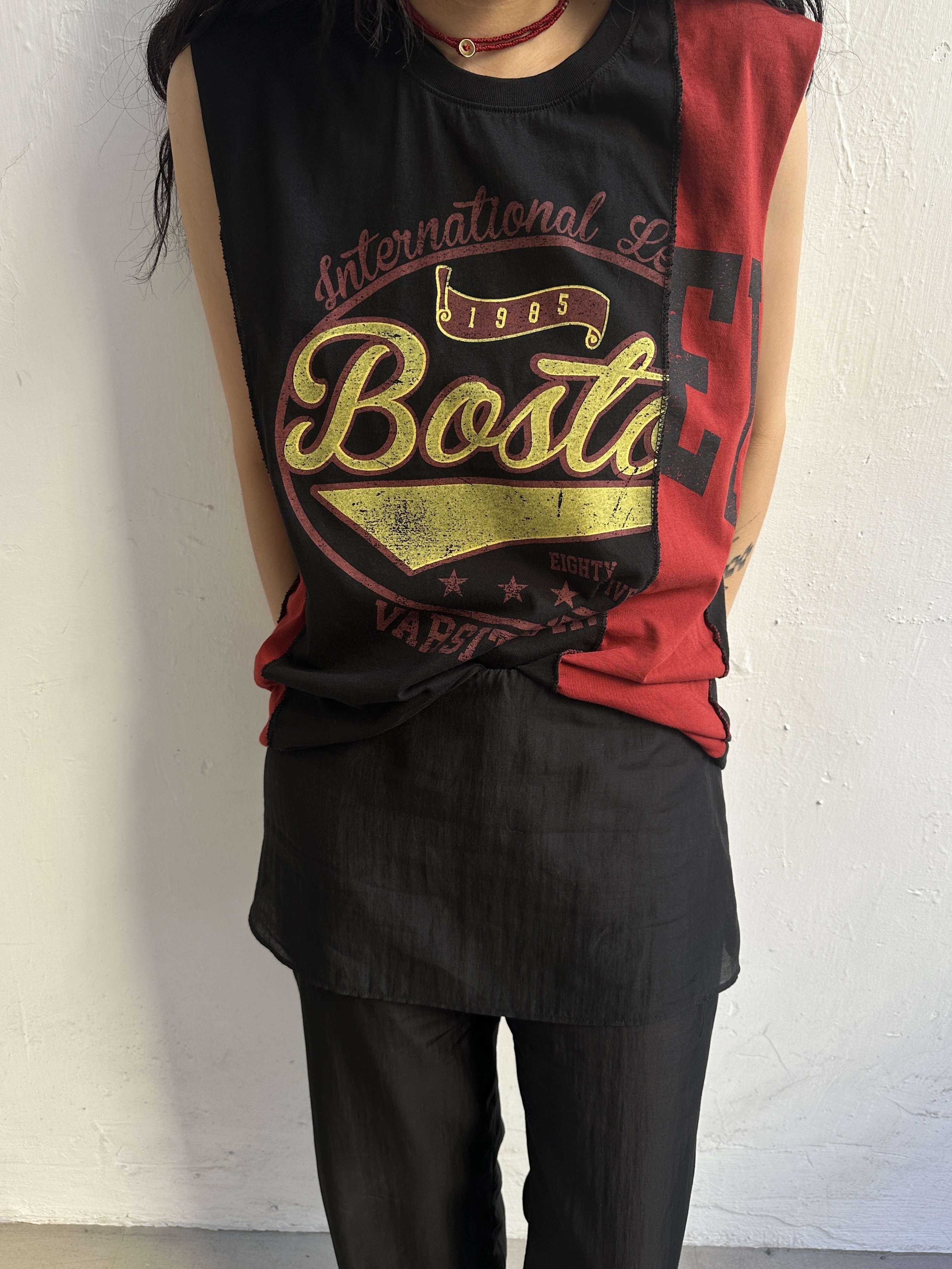 Patchwork print vest