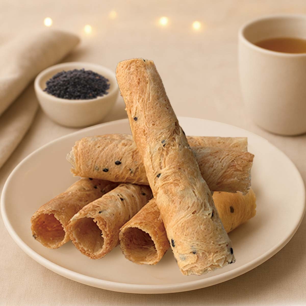 芝麻蛋捲【午茶點心/伴手禮/芝麻/蛋捲】